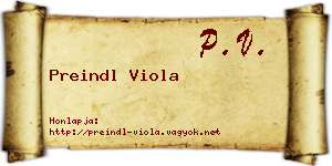 Preindl Viola névjegykártya